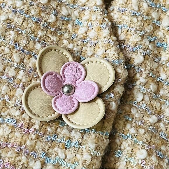 Vintage Escada Wool Tweed Suit Size 10 Pastel Yellow Mod Mad Men Vibes - Picture 9 of 12